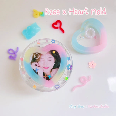 R269 X Heart Shaker Mold + Free CSM / Phone Grip Shaker Mold / Silicone Mold