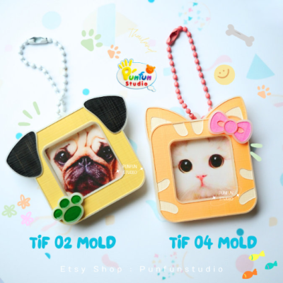 TIF 01-08 Mold Set / free GM 06, TIF part 01 and 02 / for photo size 3x3 cm / Photo Frame Mold / Silicone Mold