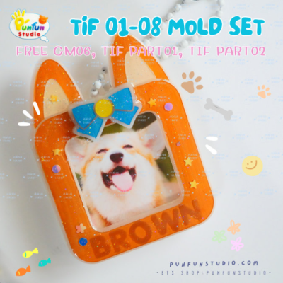 TIF 01-08 Mold Set / free GM 06, TIF part 01 and 02 / for photo size 3x3 cm / Photo Frame Mold / Silicone Mold
