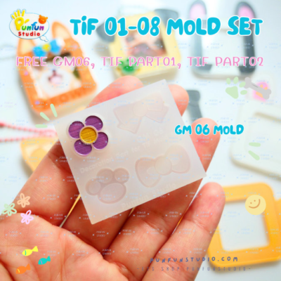 TIF 01-08 Mold Set / free GM 06, TIF part 01 and 02 / for photo size 3x3 cm / Photo Frame Mold / Silicone Mold