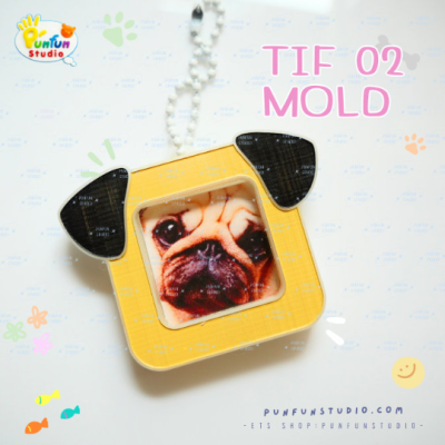 TIF 01-08 Mold Set / free GM 06, TIF part 01 and 02 / for photo size 3x3 cm / Photo Frame Mold / Silicone Mold