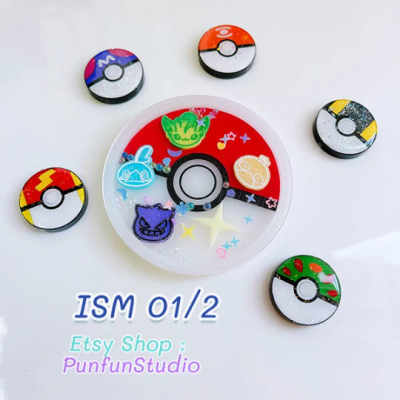 ISM 01/2 Pokeball Mold / Iconic Shaker Mold / Shaker Mold + Cover Mold / 2 pieces per set / Silicone Mold