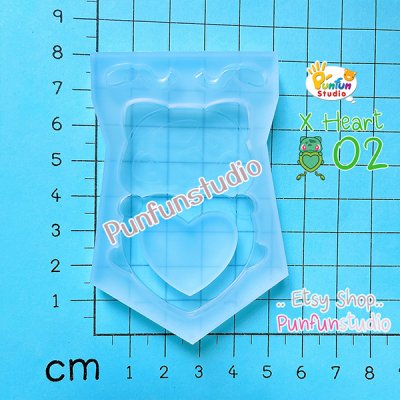 X Heart 02 Bulba / Pokemold / Silicone Mold / Shaker Mold
