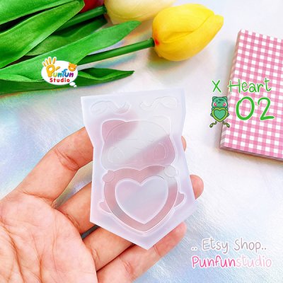 X Heart 02 Bulba / Pokemold / Silicone Mold / Shaker Mold