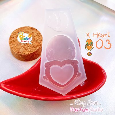X Heart 03 Charmand / Pokemold / Silicone Mold / Shaker Mold