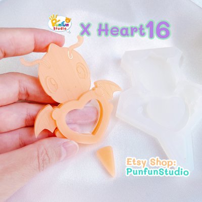 X Heart 16 Dargo / Pokemold / Silicone Mold / Shaker Mold