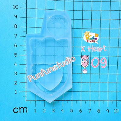 X Heart 09 Jiggly / Pokemold / Silicone Mold / Shaker Mold