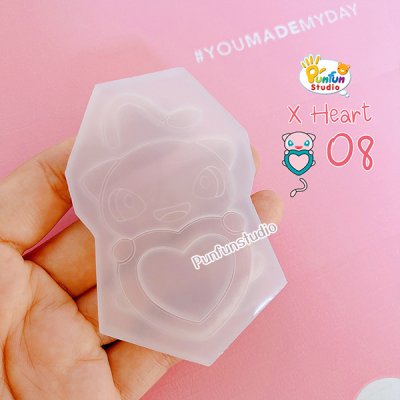X Heart 08 Me / Pokemold / Silicone Mold / Shaker Mold