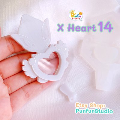 X Heart 14 Lugi / Pokemold / Silicone Mold / Shaker Mold/ Pokemold / Silicone Mold / Shaker Mold