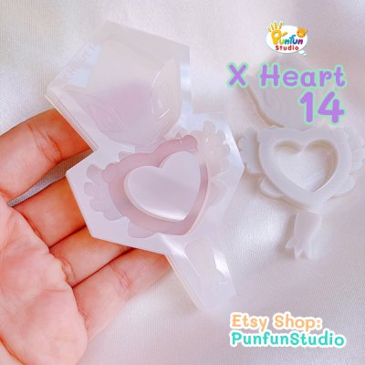 X Heart 14 Lugi / Pokemold / Silicone Mold / Shaker Mold/ Pokemold / Silicone Mold / Shaker Mold