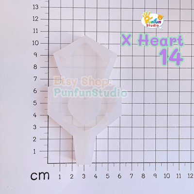 X Heart 14 Lugi / Pokemold / Silicone Mold / Shaker Mold/ Pokemold / Silicone Mold / Shaker Mold