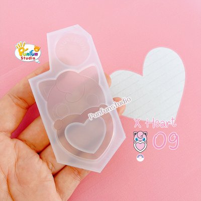 X Heart 09 Jiggly / Pokemold / Silicone Mold / Shaker Mold