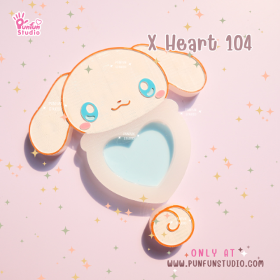X Heart 101-110 Cutie Mold Set / Set 10 Molds + Free Part 1 x 4 piece / CSM X Heart x 2 piece / Shaker Mold / Silicone Mold