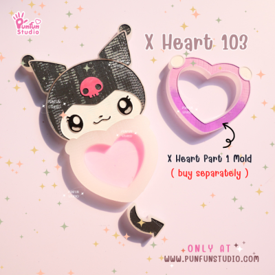 X Heart 101-110 Cutie Mold Set / Set 10 Molds + Free Part 1 x 4 piece / CSM X Heart x 2 piece / Shaker Mold / Silicone Mold
