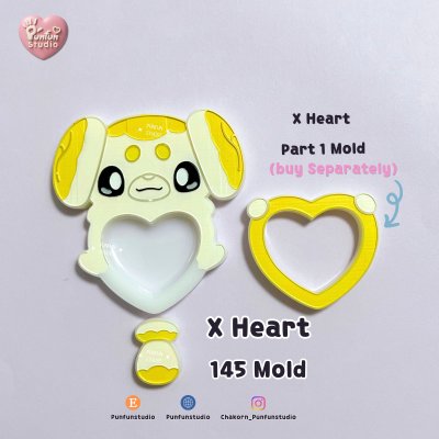 X Heart 141-145 / Pokemold / Silicone Mold / Shaker Mold