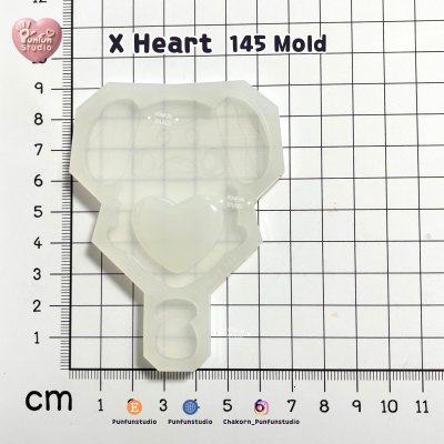 X Heart 141-145 / Pokemold / Silicone Mold / Shaker Mold