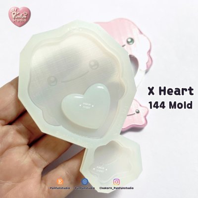 X Heart 141-145 / Pokemold / Silicone Mold / Shaker Mold