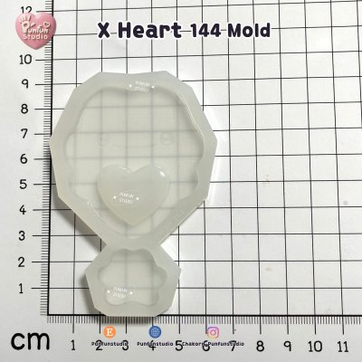 X Heart 141-145 / Pokemold / Silicone Mold / Shaker Mold