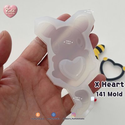 X Heart 141-145 / Pokemold / Silicone Mold / Shaker Mold