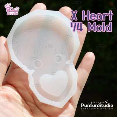 X Heart 68, 69, 70, 71, 72, 73, 74, 75 Mold / Ninja / Slayer / Pirate / Shaker Mold / Silicone Mold