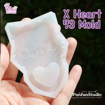 X Heart 68, 69, 70, 71, 72, 73, 74, 75 Mold / Ninja / Slayer / Pirate / Shaker Mold / Silicone Mold