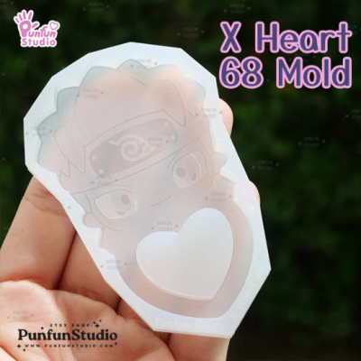 X Heart 68, 69, 70, 71, 72, 73, 74, 75 Mold / Ninja / Slayer / Pirate / Shaker Mold / Silicone Mold