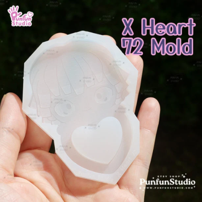 X Heart 68, 69, 70, 71, 72, 73, 74, 75 Mold / Ninja / Slayer / Pirate / Shaker Mold / Silicone Mold