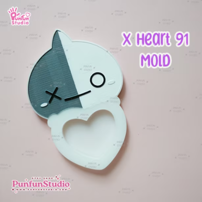 X Heart 84-92 Mold Set / 9 Molds / Free 4 X Heart Part 1 Molds + 2 CSM X Heart Molds / K-POP / Silicone Mold / Shaker Mold
