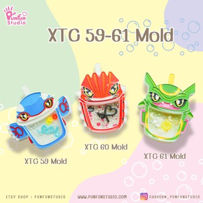 Poke XTC Mold XTC 59, XTC 60, XTC 61 / Tea Cup Shaker Mold / Shaker Mold / Silicone Mold