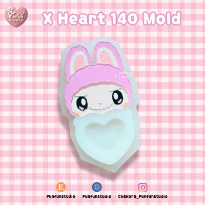 X Heart 140 , PAM 454 Cutie Monster Rabbit Molds / Silicone Mold / Shaker Mold
