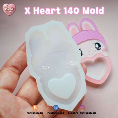 X Heart 140 , PAM 454 Cutie Monster Rabbit Molds / Silicone Mold / Shaker Mold