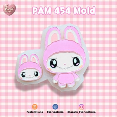 X Heart 140 , PAM 454 Cutie Monster Rabbit Molds / Silicone Mold / Shaker Mold