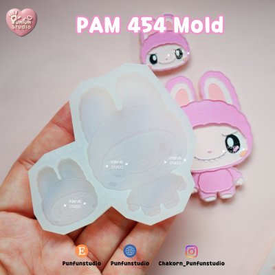 X Heart 140 , PAM 454 Cutie Monster Rabbit Molds / Silicone Mold / Shaker Mold
