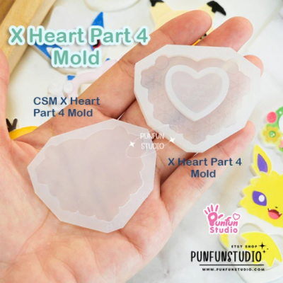 X Heart Part 4 Mold + CSM X Heart Part 4 Mold / Pokemold / Silicone Mold / Shaker Mold