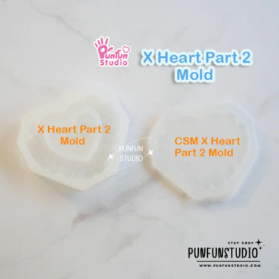 X Heart Part 2 Mold + CSM X Heart Part 2 Mold / Pokemold / Silicone Mold / Shaker Mold