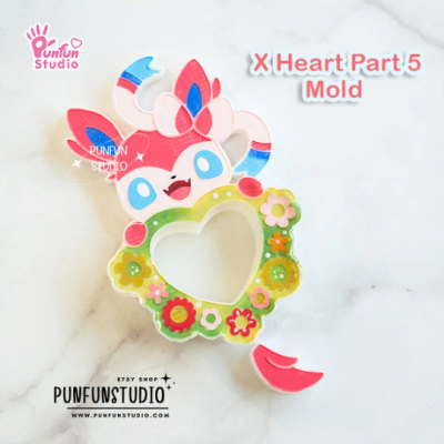 X Heart Part 5 Mold + CSM X Heart Part 5 Mold / Pokemold / Silicone Mold / Shaker Mold