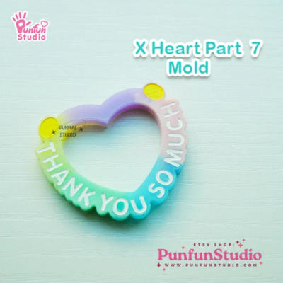 X Heart Part 7 Mold / Thank you so much / Silicone Mold / Shaker Mold