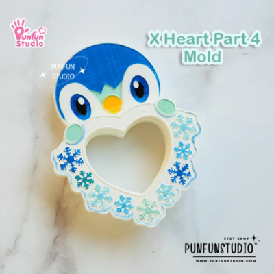 X Heart Part 4 Mold + CSM X Heart Part 4 Mold / Pokemold / Silicone Mold / Shaker Mold