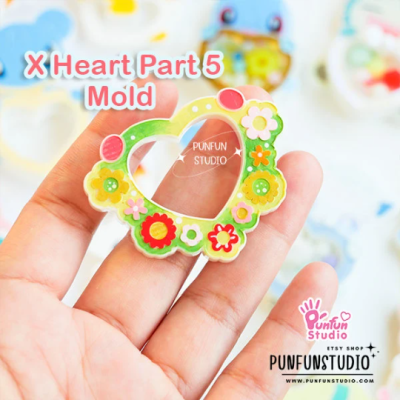 X Heart Part 5 Mold + CSM X Heart Part 5 Mold / Pokemold / Silicone Mold / Shaker Mold