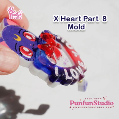 X Heart Part 8 Mold / I love you / Silicone Mold / Shaker Mold