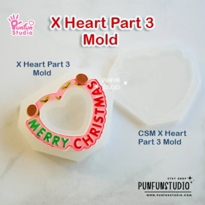 X Heart Part 3 Mold + CSM X Heart Part 3 Mold / Pokemold / Silicone Mold / Shaker Mold