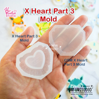 X Heart Part 3 Mold + CSM X Heart Part 3 Mold / Pokemold / Silicone Mold / Shaker Mold