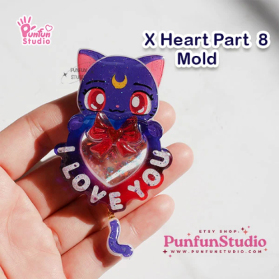 X Heart Part 8 Mold / I love you / Silicone Mold / Shaker Mold