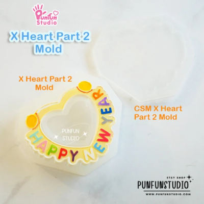 X Heart Part 2 Mold + CSM X Heart Part 2 Mold / Pokemold / Silicone Mold / Shaker Mold