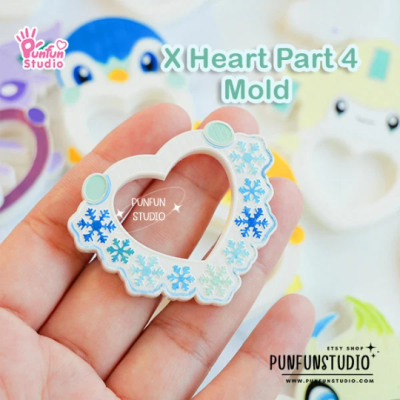 X Heart Part 4 Mold + CSM X Heart Part 4 Mold / Pokemold / Silicone Mold / Shaker Mold