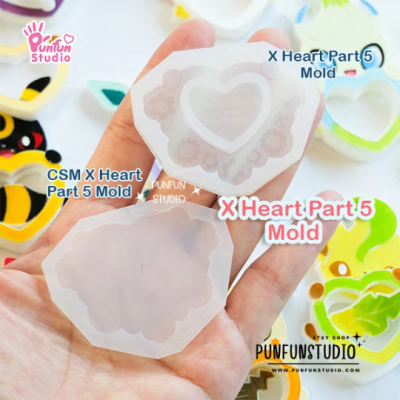 X Heart Part 5 Mold + CSM X Heart Part 5 Mold / Pokemold / Silicone Mold / Shaker Mold