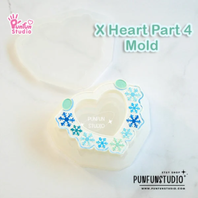 X Heart Part 4 Mold + CSM X Heart Part 4 Mold / Pokemold / Silicone Mold / Shaker Mold