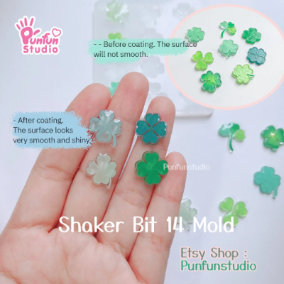 Shaker Bit 14 Mold / Three & Four Leaf Clover Mold / 12 in 1 / Shaker bits mold / UV resin mold / Silicone Mold
