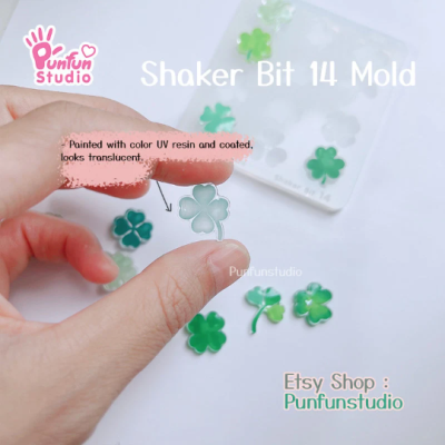 Shaker Bit 14 Mold / Three & Four Leaf Clover Mold / 12 in 1 / Shaker bits mold / UV resin mold / Silicone Mold