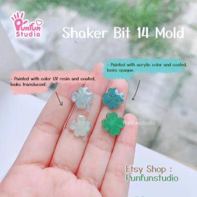 Shaker Bit 14 Mold / Three & Four Leaf Clover Mold / 12 in 1 / Shaker bits mold / UV resin mold / Silicone Mold